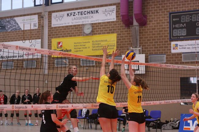 Spielszene der 1. Damen der Tebu Volley gegen Emlichheim